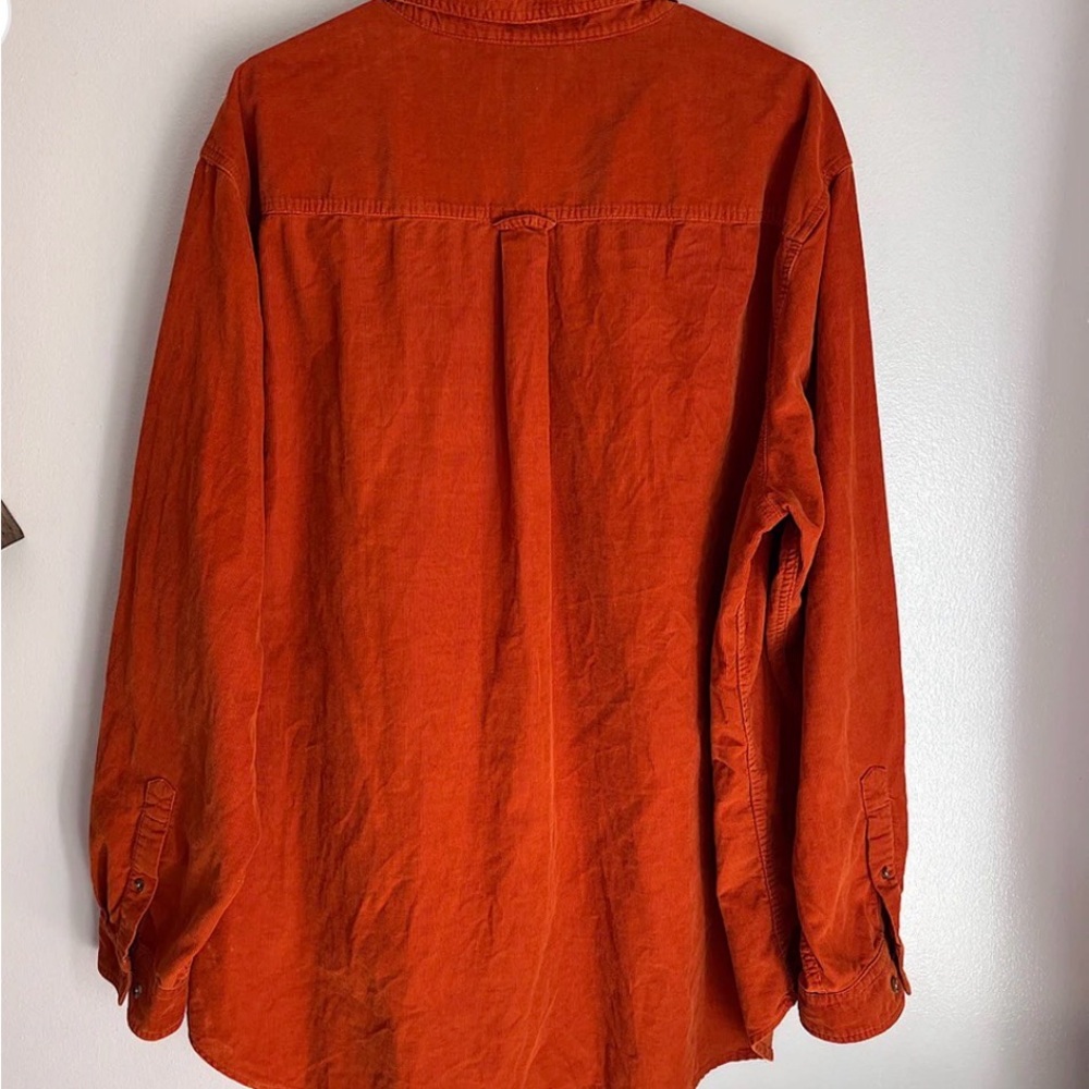 Vintage Cherokee Corduroy Burnt Orange Button Up Shirt - Picture 4 of 4